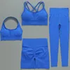 Abbigliamento da palestra senza cuciture Set allenamento yoga femminile due pezzi 2 pezzi reggiseno sportivo pantaloncini abiti estivi tute attive vestiti per le donne240325