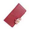 PU skórzana LG Kobiety cienkie portfele Duże żeńskie torebki monety Hasp Clutch Id Credit Multi-Card Holder Mey Bag Clip 48zl#