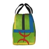 Amazigh Flunt Bag Men Men Cooler Thermal Insulated Berber Tifinagh Print Lunch Boxes for Kids School Food Picnic Bags 02T1＃