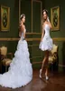 2021 Sexy Vestido De Noiva White Ball Gown Wedding Dresses Strapless Sweetheart PickUps Removable Skirt Arabic Mini Short Bridal 5887276