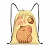 Mignon Capybara Sac à dos Sacs à cordon Sport Sac de sport Résistant à l'eau Kawaii Bee String Sackpack pour la course A5Go #