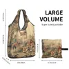 kawaii Aubuss Antique Tapestry Print Shop Tote Bag Portable Boho French Frs Grocery Shoulder Shopper Bag K4qd#