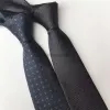 روابط رسائل الرجال التعادل الحرير Necktie الأسود الأزرق جاكار المنسوجة حفل الزفاف الأزياء تصميم غير رسمي مع صندوق