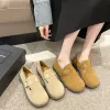 Loafers 2023 Nieuwe Winter Winter Warm Outdoor Shoes Fashion Design Britse stijl Snow Boots Ladies 'Casual Flats