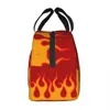 aesthetic Pop Art Hot Fire Racing Flames Lunch Bag Cooler Thermal Insulated Lunch Ctainer for Women Children Food Bags A7Zv#