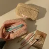 Sac cosmétique de cheveux d'agneau rangement en peluche sac de papeterie mignon sac cosmétique de voyage de grande capacité organisateur de maquillage U1aw #