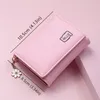 FI Women's Women's Ladies Small Card حامل طباعة الفتيات شراكيل شراكة ذات شقين من أنثى المحفظة الإناث HASP MINI CLUCT PINK N6UH#