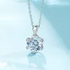 Chinese Brand Pure Silver Large Zircon Single Diamond Pendant Necklace with A Unique Temperament, Fashionable and Socialite Female Collarbone Chain