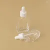 Bottiglie di stoccaggio 1 pz 15 ml 30 ml 50 ml 100 ml riutilizzabili trasparente piatto quadrato contagocce in vetro siero pipetta per olio essenziale fiale confezione per la cura della pelle