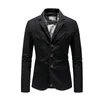 Herren Blazer Männlich Frühling Herbst Reine Baumwolle Feste Beiläufige Stilvolle Mann Vintage Kleidung Oberbekleidung Anzug Jacke Mantel Streetwear 240318