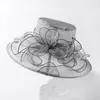 Chapeaux à large bord élégant chapeau d'arc crème solaire été pliable maille fleur protection solaire casquette dame mariage plage mode
