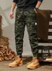 Katoen Trendy Camouflage Kleur Cargobroek Heren Camo Multi Flap Pocket Broek Losse Casual Outdoor Broek Heren Werkbroek 240329