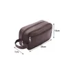 men Waterproof Travel Toiletries Storage Bag PVC Lychee Pattern Cosmetic Bag Portable Makeup Organiser Male Zipper Handbags f0FT#