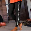 Kvinnors leggingsbyxor Halloween länge för kvinnor bomullsfickor träning med underkläder 4x