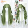 Parrucche sintetiche lunghe ombre blu rosa verde parrucca Lolita Harajuku fata cosplay parrucca frangia onda dolce acconciatura capelli naturali di Natale