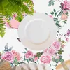 Tabela de mesa Primavera Spring Rose Flor retangular Tolera de mesa Decoração de casamento Tabela de mesa de férias de mesa de férias Decorações de refeições de férias Y240401