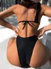 Women's Swimwear 2024 Sexy Cut Out One Shoulder Brazilian Bikini Women Female Swimsuit Two-pieces Set Bather Bathing Suit Swim