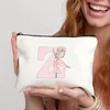 Bolsas de maquillaje para niñas de ballet Bolsas A-Z Maquillaje inicial Organizador cosmético Chica de baile Viajes Inodoro Embrague Regalos de dama de honor de boda T0TM #