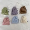 corduroy Solid Color Storage Drawstring Bag Women Finishing Storage Pouch Cute Makeup Bag Christmas Gift Candy Jewelry Organizer D5JS#