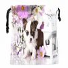 Sacs à cordon de chien Chihuahua personnalisés Sacs cadeaux imprimés personnalisés Plus de taille 18 * 22 cm Sacs de type Compri u9sH #