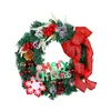 Dekorativa blommor juldekoration främre dörr krans girland rustika ljusa färger