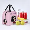 Carto Mafalda ou Quiero Café imprimé Harajuku Sac à lunch isolé Repas Ctainer Sac isotherme Fourre-tout Boîte à lunch Sacs de stockage des aliments B0Fb #