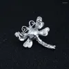 Brooches Silver Color Dragonfly Brooch Fashion Crystal Animal With Pearl Pin For Women Costume Accessories