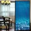 Naklejki okienne Windows Film dekoracyjny morze podwodne witraże bez kleju statyczne przylgnięcie zamrożone