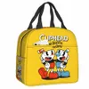 Gioco caldo Cuphead Mugman Borsa per il pranzo per la scuola di lavoro Dispositivo di raffreddamento impermeabile Borsa per il pranzo isolata termicamente Donna Borse per alimenti per bambini Z9ee #