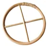 Estatuetas decorativas Windchime Ring Bamboo Frame Wreath Craft Parte para DIY