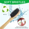 Brosses à dents 10 pièces ensemble de brosse à dents en bambou adulte naturel biodégradable santé bucco-dentaire brosse à dents en bois écologique poils de charbon de bois doux sans BPA