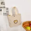 Femmes Petit sac à lunch en velours côtelé Eco Toile Portable Modèle d'ours Sacs fourre-tout Mini étudiants Bento Pique-nique Sac de nourriture Sacs à main de voyage s7Dc #