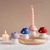 Bougeoirs en céramique en forme de champignon, accessoires de décoration de la maison, accessoires de tir longs, Mini Pots de plantes