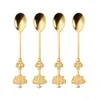 Coffee Scoops 4 Pcs The Crown Spoon Cake Teaspoon Sugar Spoons Stirring Stainless Steel