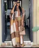 Party Dresses 2024 Arrivals Designs Brands Loose Print African Abaya Maxi Long Dress With Scarf Retro Vestidos Gift