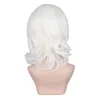 Perucas qqxcaiw meninas curto culry peruca cosplay cos branco resistência ao calor perucas de cabelo sintético