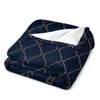 Coperte Trapunta per divano letto con motivo senza cuciture blu navy e rame