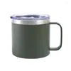 Canecas Caneca isolada de aço inoxidável 14oz parede dupla com alça pode ser usada como copo de smoothie de café de tampa de viagem