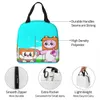 Boxy Foxy Rocky Isolato Bagna per pranzo Correr Borsa per pranzo Center Cute Lankybox Carto Portable Tote Box Box Borsa Beach A95M#