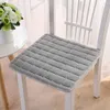 Chair Covers Thicken Square Plush Cushion Solid Color Plaid Seat Pad Removable Non-slip Tie-on Dining For Home 40/45/50cm