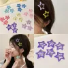 10pcs Nowe kolorowe gwiazdy BB Fryzury Y2K Kobiety Gryls Cute Metal Star Hair Pin -Ewear Star Barrette Hair Hair Hair Akcesoria