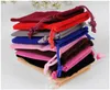 50pcs / lot 13x18cm 5x7 pouces 11 couleurs sacs Veet cordon pour fête d'anniversaire mariage sac cadeau de Noël logo personnalisé imprimé c11E #