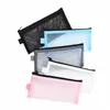 Cremallera casual Aseo W Bolsas Negro Maquillaje Malla transparente Estuche de maquillaje Organizador Bolsa de almacenamiento Mujeres Bolsa de cosméticos de viaje 07nl #