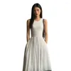 الفساتين غير الرسمية للسيدات الأنيقة A-line midi podycon أنيقة أسود أبيض أزياء رفيعة سيدة رداء صيف صيف فيستديو