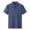 Polos męski Summer Thin-Short-Sleeved T-shirt Loose Lapels Polo Shirt w średnim wieku