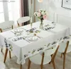 Tableau de table moderne nappe imperméable rectangulaire décoration de fête de vacances nappe de table à manger lavable pour décoration de table de mariage y240401