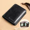 genuine Leather Men's Wallet RFID Anti-theft Brush Ultra-thin Top Layer Cowhide Short Genuine Leather Wallet Wholesale v58o#