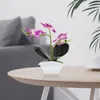 Flores decorativas simulación Phalaenopsis Bonsai Artificial falso en maceta Planta realista