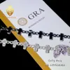 Buss Down Gioielli Hip Hop Baguette personalizzata Moissanite Diamond Fashion Cross Design Bracciale a catena a maglia cubana per uomo donna