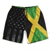 Herr shorts män strand kort snabbtorkande simning stam jamaica metall flagga badkläder baddräkt bad